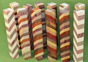 Blank #375 - Segmented Pen Turning Blanks, Assorted Exotic Hardwoods, Set of 12,  3/4" x 3/4" x 5 1/2+" ~ $29.99